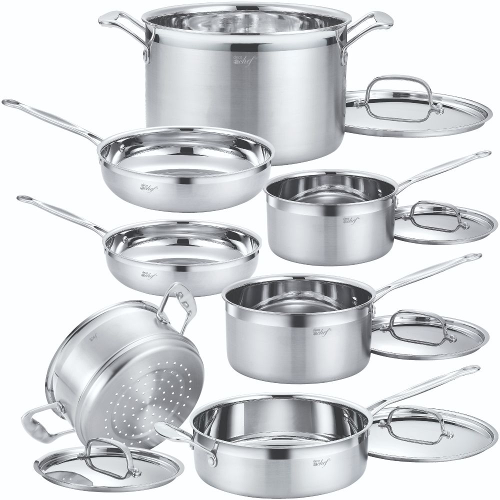  Cuisinart Multiclad Pro Triple Ply Stainless Steel 12-Pc. Set:  Home & Kitchen