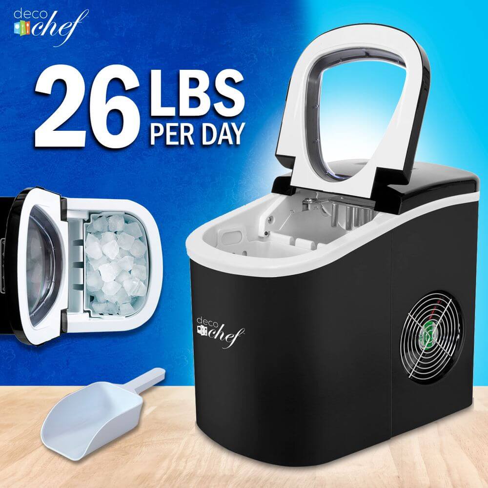 Top Rated Portable Ice Maker Machine - Produces 26 lbs of Ice Per Day -  Stainless Steel