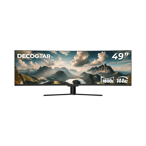 Deco Gear 49 Inch Curved Ultrawide E - LED VA Monitor, 32:9, 3840x1080, 144Hz, 3000:1 - Deco Brands