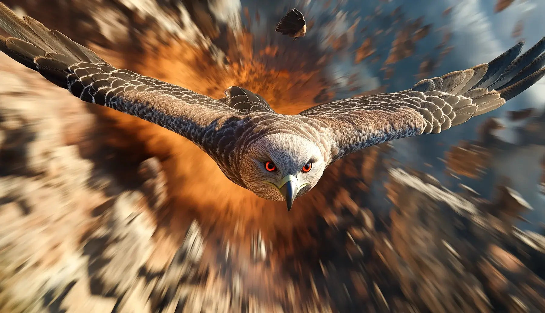 Falcon flying towards the camera at high speed in 144hz