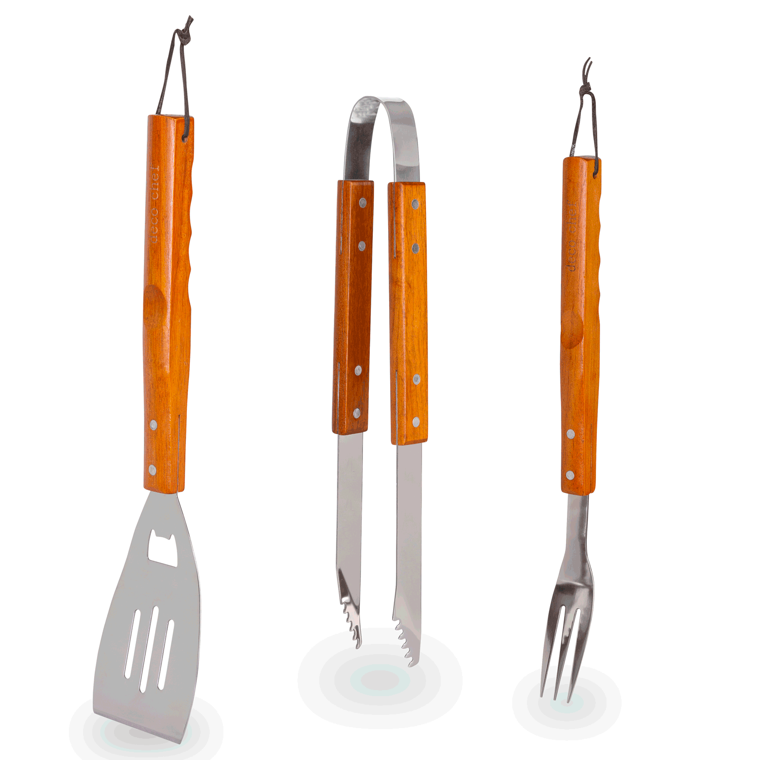 Forged Barbeque Grill Tools Set Including BBQ Tongs Fork and BBQ Spatula(3  PCCS)