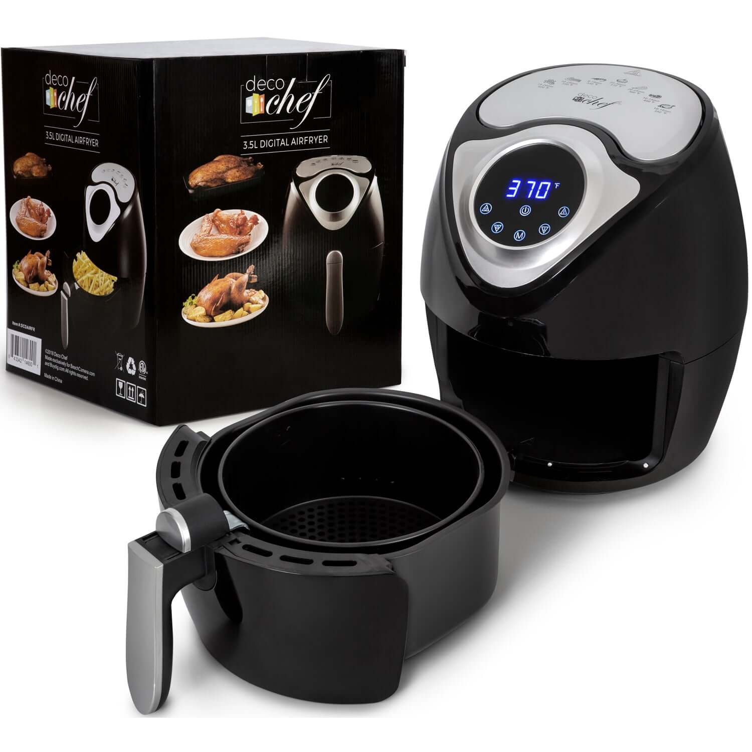 Dropship Air Fryer, 16 Quarts XL Size, Smart Cook Presets With LED Digital  Touchscreen Rotisserie Oven, Countertop Oven With Convection&Temp, Freidora  De Aire With Dishwasher Safe Accessory, Black to Sell Online at