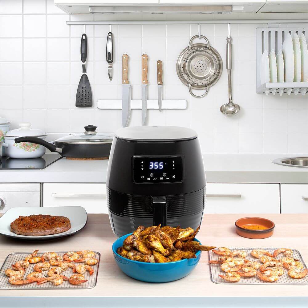 5.8Qt Air Fryer 10-in-1 Digital Air Fryer Hot Oven Cooker With LED Touch  Screen 
