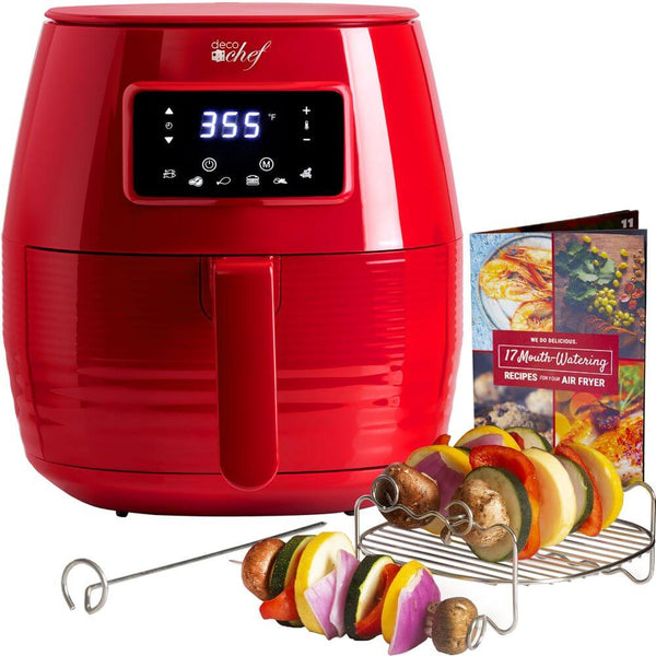 Deco Chef 3.7QT Digital Air Fryer with 6 Presets (Red) – Deco Gear