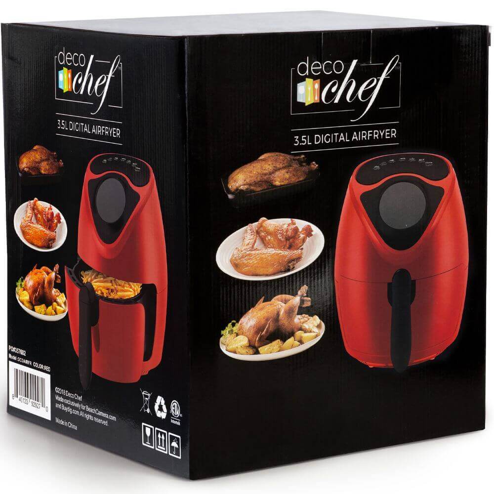 Deco Chef 3.7QT Digital Air Fryer with 6 Presets (Red) – Deco Gear