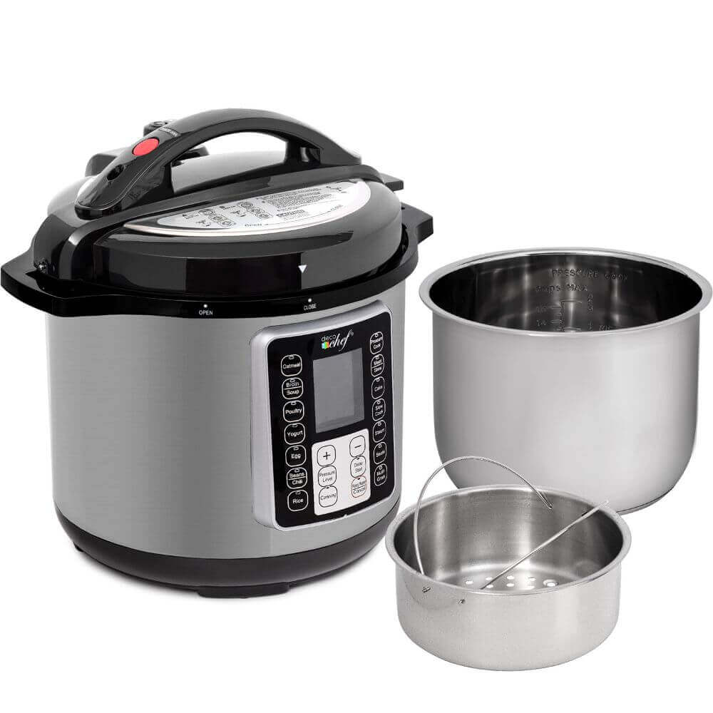 Deco Chef 10-in-1 Pressure Cooker, 8 QT Stainless Steel