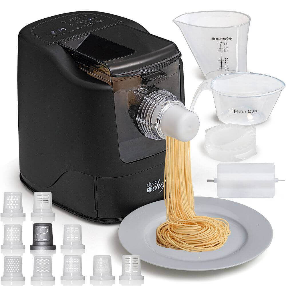 Fit for a Chef Pasta Maker - Pasta Machine with 9 Adjustable Thickness  Settings - Pasta Roller with a Ravioli Stamp and a Cutter - Noodle Maker