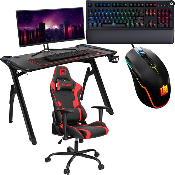 Deco Gear PC Gaming Starter Pack, Includes LED Gaming Desk, Gaming